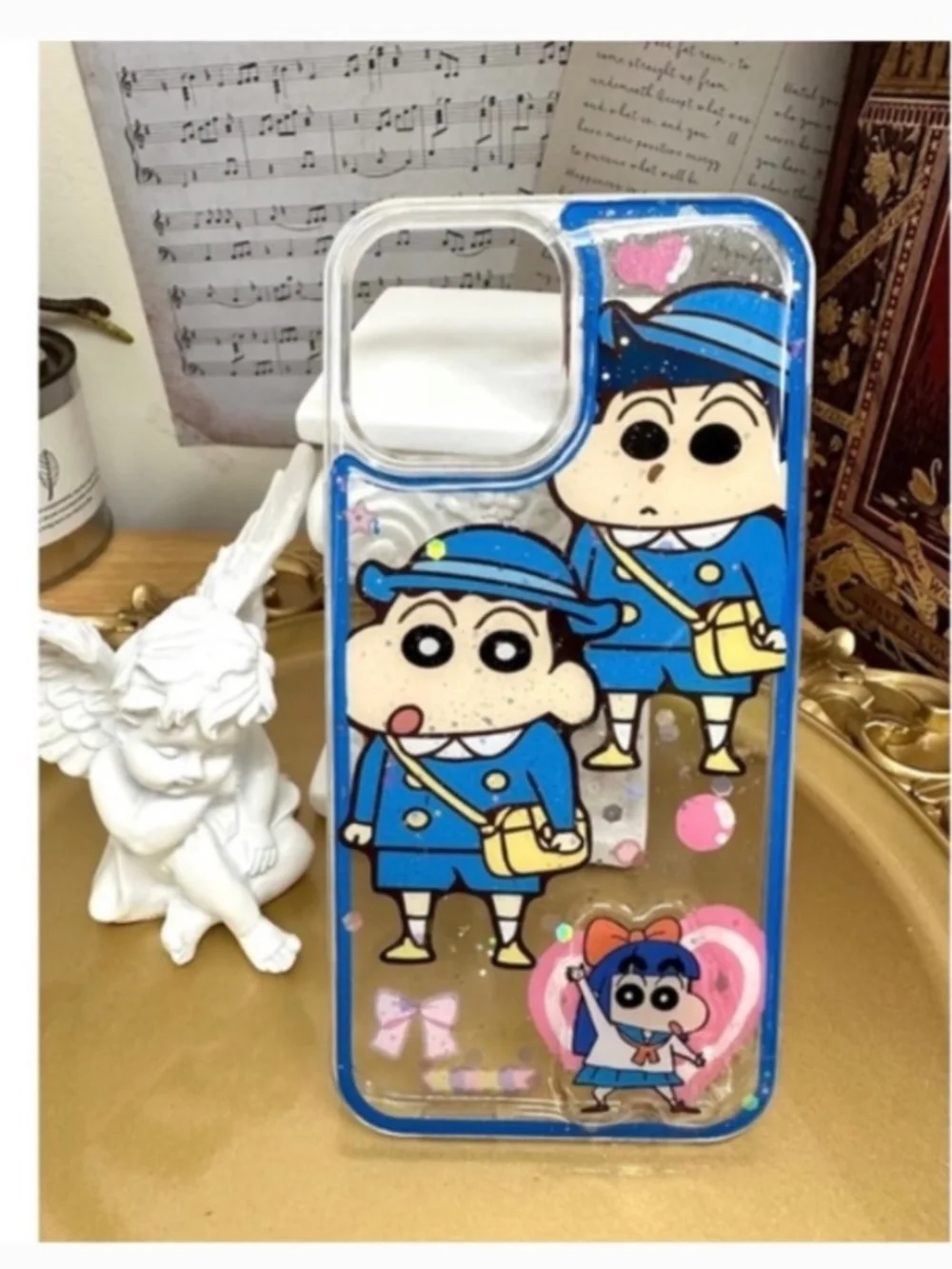 iPhone 12promax cartoon Case.Handmade cute case with free gift beads chain